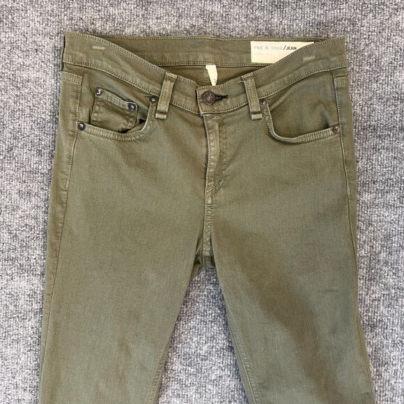 Rag & Bone Skinny Jeans Womens 26 Army Green Super Stretch Mid Rise Denim - Picture 4 of 11
